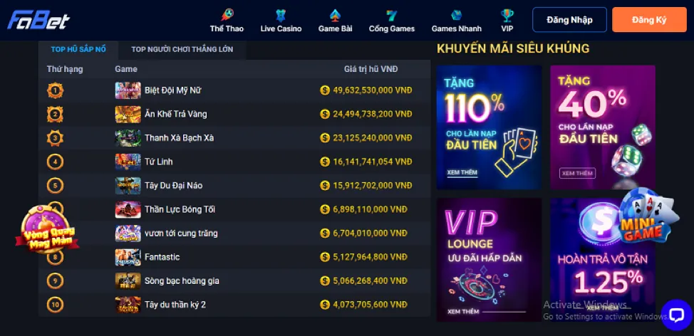 Slot game và nổ hũ mcw777 casino